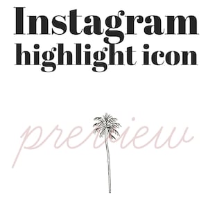 LA Palm tree Icon, Highlight Cover for Instagram, Instagram Stories, Hand Drawn Illustration, Instagram Template, Instagram Cover Images