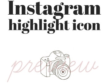 Camera pictogram, Instagram hoogtepunt cover, Instagramverhalen, hand getekende illustratie, Instagram sjabloon, Instagram cover beelden, JPG, PNG