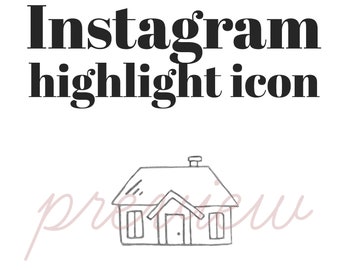 Huispictogram, Markeer cover voor Instagram, Instagramverhalen, hand getekende illustratie, Instagram sjabloon, Instagram cover beelden, JPG, PNG