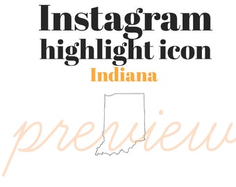 Indiana State icon, Instagram Highlight Cover, IG Story Icons, Hand Drawn Illustration, Template, Instagram Cover Image