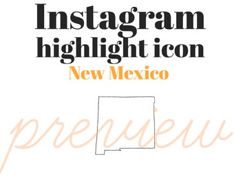 New Mexico State icon, Instagram Highlight Cover, IG Story Icons, Hand Drawn Illustration, Template, Instagram Cover Image