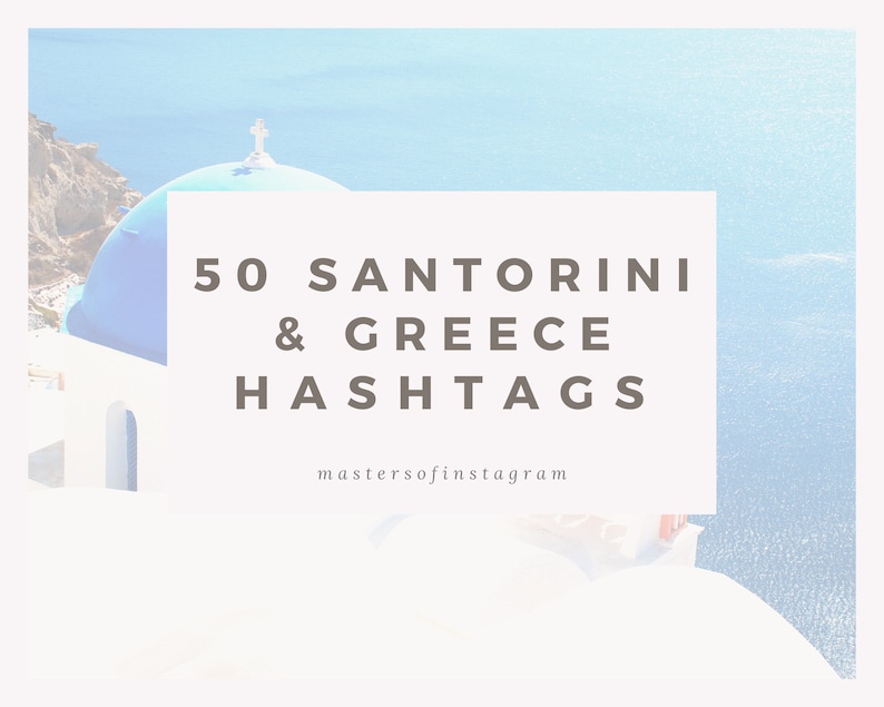 Santorini Greece Hashtags Instagram Travel Greek Hashtags Etsy UK
