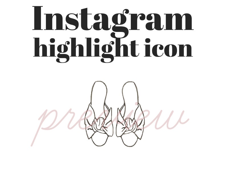 Slippers, Slide shoes, Instagram Highlight Cover, Instagram Stories, Hand Drawn Icons, Instagram Template, Instagram Cover, JPG, PNG image 1