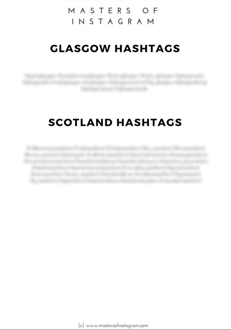 Glasgow Scotland Hashtags Instagram Travel Hashtags Etsy UK