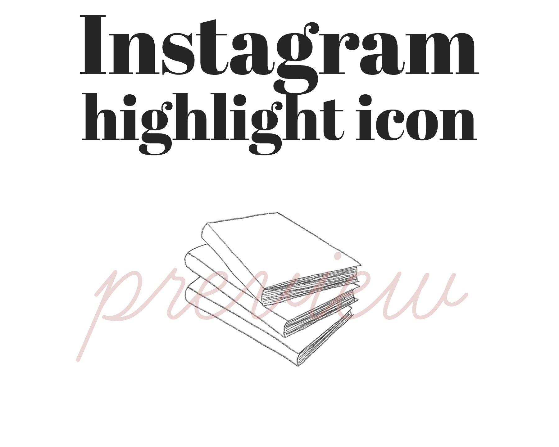 Books Icon Pile Of Books Highlight Cover Instagram Instagram Etsy