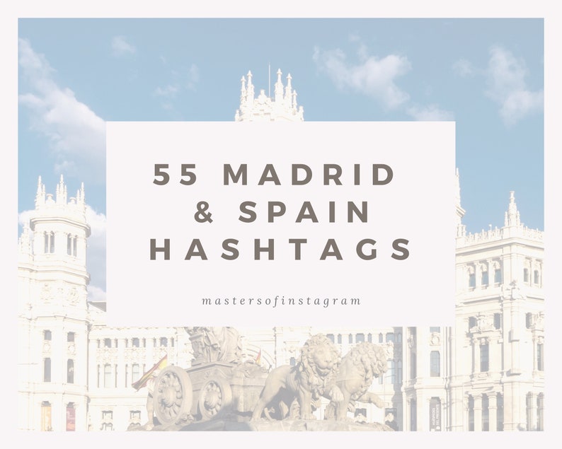 Madrid Spain Hashtags Instagram Travel Hashtags Instagram Etsy UK