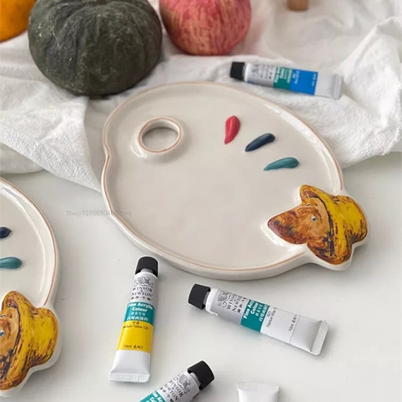 Ceramic Palette Watercolor Gouache Porcelain Paint Plate Painting Art Tools  Art Supplies White Porcelain for Mixed Color Tray Art Supplies 