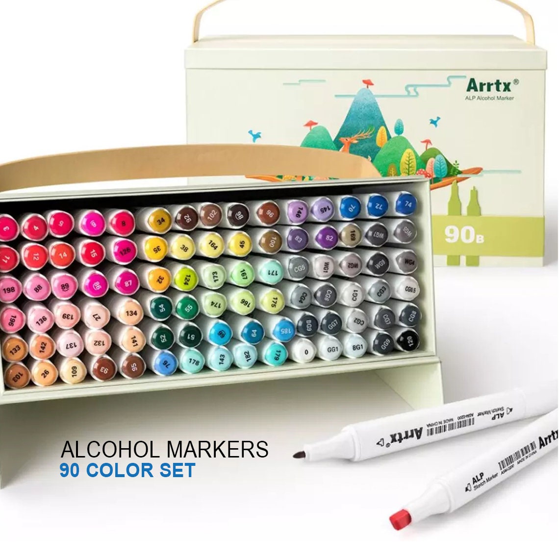 Dual-Tip Blendable Markers Set, 30-Count