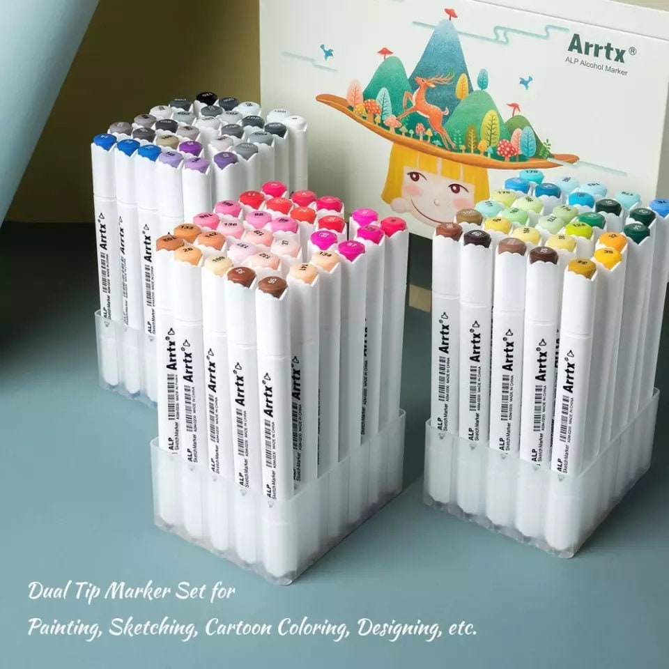  Arrtx Skin Tone Markers, ALP 36 Colors Dual Tip Skin Color  Markers, Alcohol Based Art Markers Pen Skin Markers for Portrait  Illustration Sketching Drawing Coloring,Christmas Gift : Arts, Crafts 