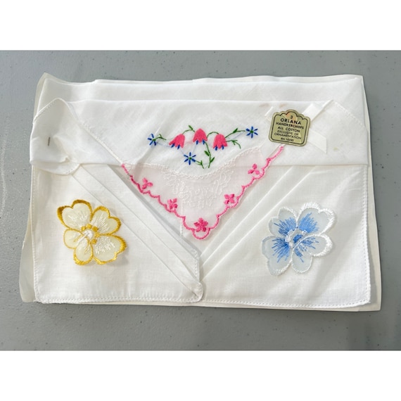 Orlana Vintage Handkerchief Floral Embroidered Whi