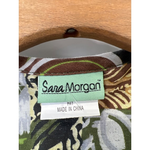 Vintage 80s Sara Morgan House Dress Mix Print Flo… - image 4
