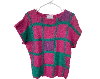 Vintage 80s Lombardi Inc Hand Knit Sweater Size Medium Ramie Knit Deadstock NEW