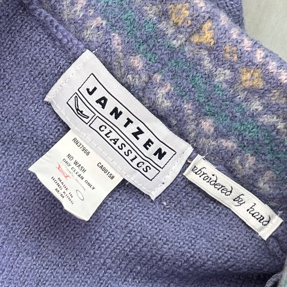 Jantzen Wool Button Front Cardigan Sweater Embroi… - image 4