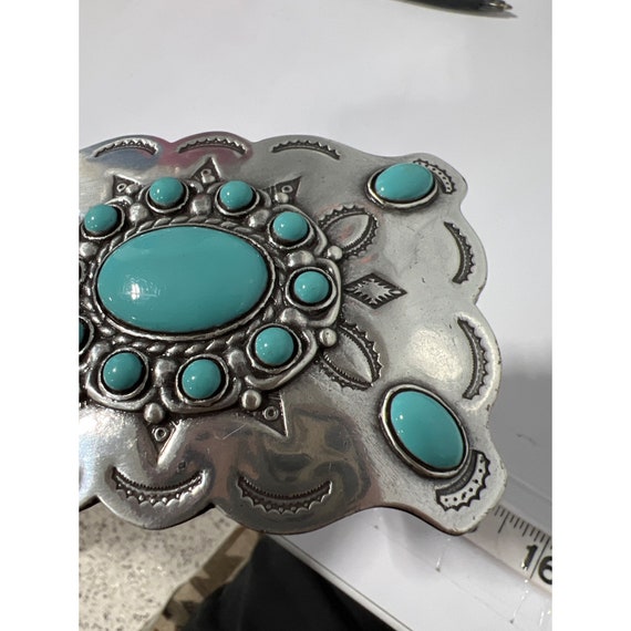 Western Faux Turquoise Stone Cowgirl Cowboy Belt … - image 2