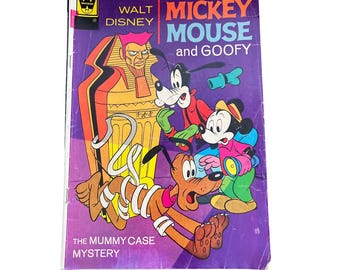 Whitman Walt Disney Mickey Mouse Comic #136 Vintage 1972 Purple Cover Boarded