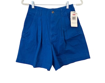 80s Vintage Levis Dockers Shorts Size 6 Pleated High Rise Cotton Deadstock NEW