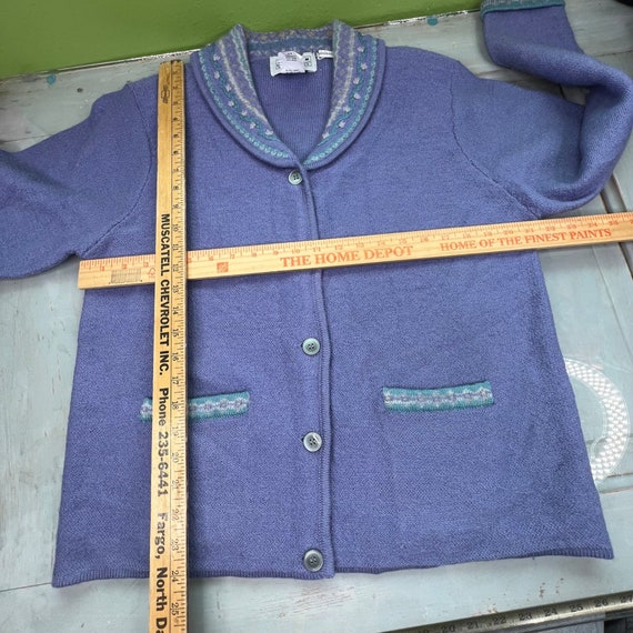 Jantzen Wool Button Front Cardigan Sweater Embroi… - image 7