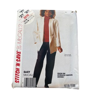 Vintage 80s McCalls 3219 Sewing Pattern Size 20-22-24 Jacket & Pants Retro UNCUT