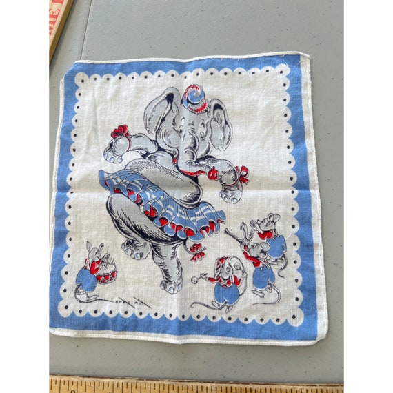 Tom Lamb Vintage Handkerchief Dancing Elephant Mi… - image 4