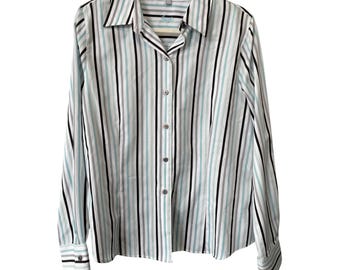 Vintage Y2K Foxcroft Wrinkle Free Fitted Button Shirt Size 12 Deadstock NEW