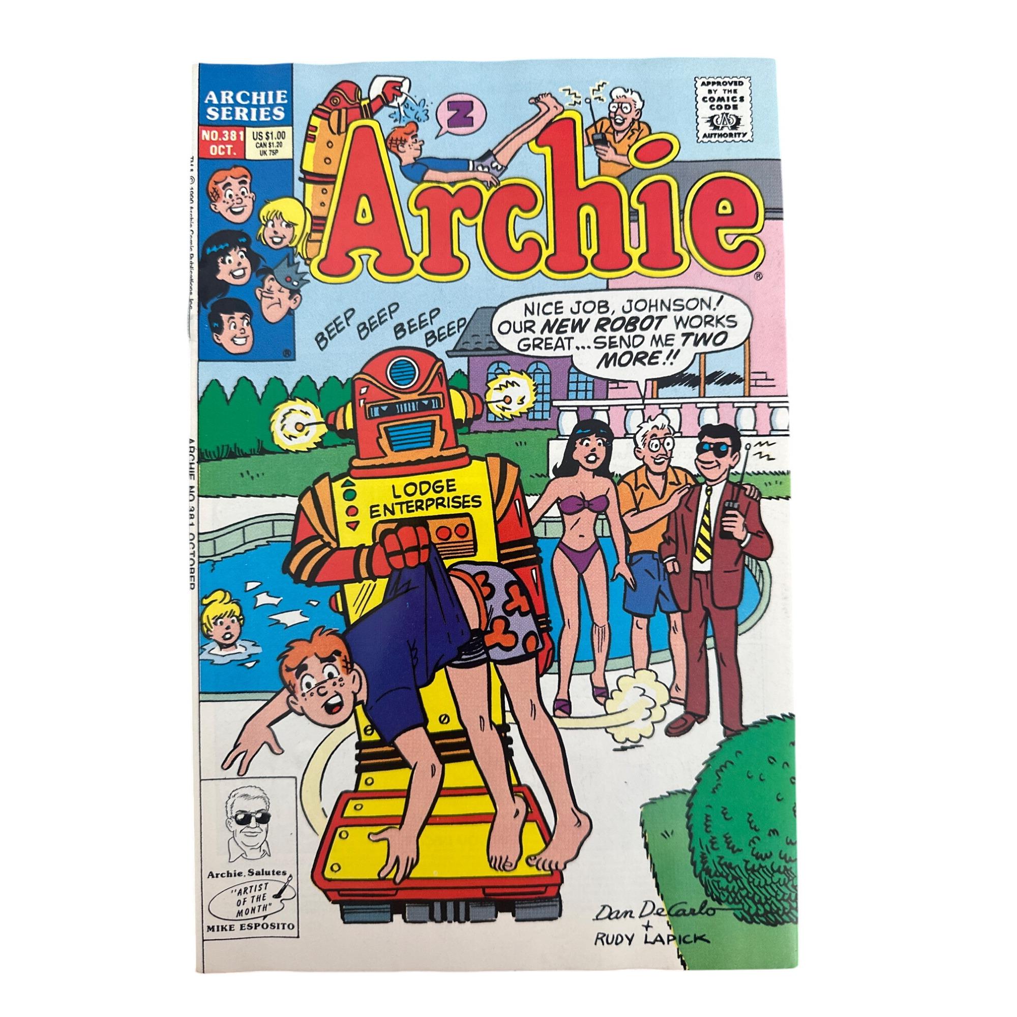 Archie Comics Series #381 October 1990 Issue Multicolor Bagged Boarded ...