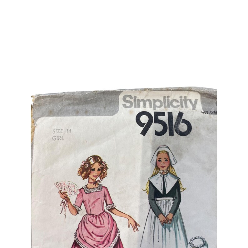 80s Simplicity 9516 Sewing Pattern Girl Size 14 Historical Costumes ...