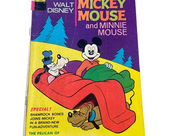 Whitman Walt Disney Mickey Mouse & Minnie Mouse Comic No.151 Shamrock Bones 1974