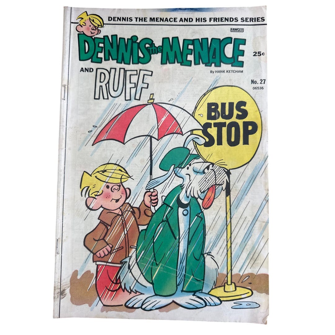 Dennis Ruff Back Rider Fawcett Dennis the Menace and Ruff Comic #27 by Hank Ketcham 1975 ...