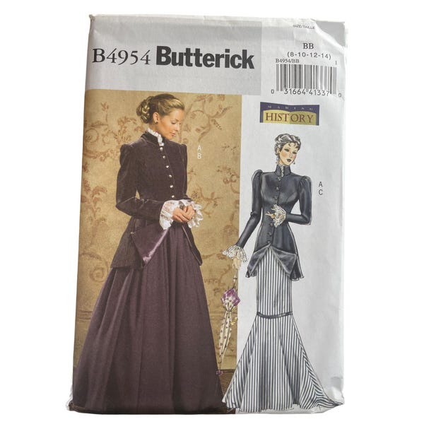 Butterick B4954 Costume Sewing Pattern Size 8-14 Steampunk 1900 My Fair Lady