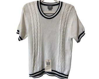Vintage 1990s Norm Thompson 3D Colored Cable Knit Sweater / Made 
