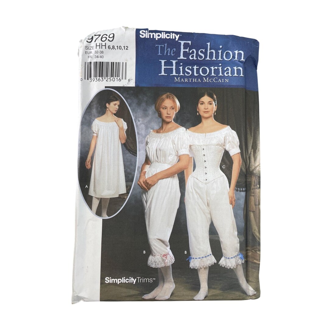Pattern 9769 Simplicity 9769 Sewing Pattern Size 6-12 the Fashion Historian Civil ...