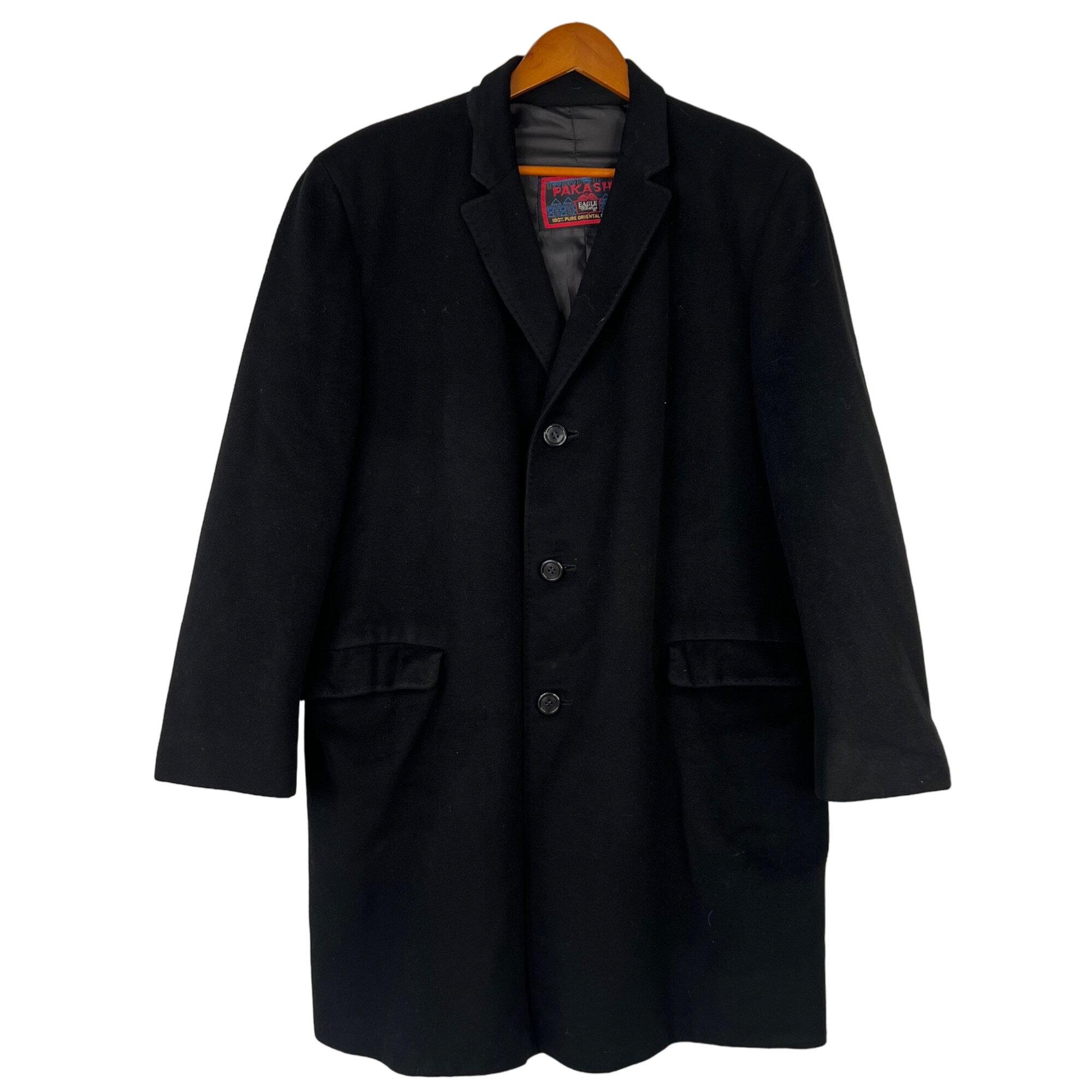 Pakasha Eagle Pea Coat Size 48 Cashmere Vintage Collared Long