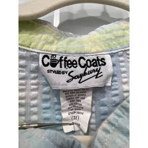 Coffee Coats by Saybury Vintage 80s Nightgown Womens 3X Plaid