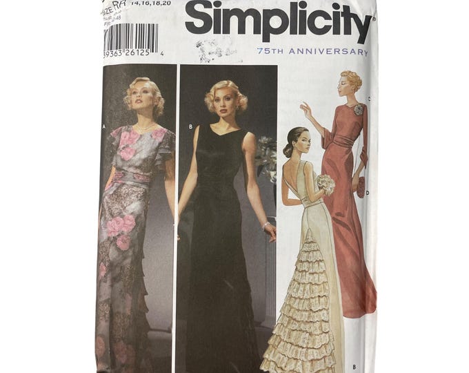 Simplicity 5876 Sewing Pattern Size 14-20 Misses Evening Dress Elegant ...