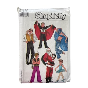 80s Simplicity 7651 Sewing Pattern Size 6-8 Vampire Harem Santa Genie Pirate CUT