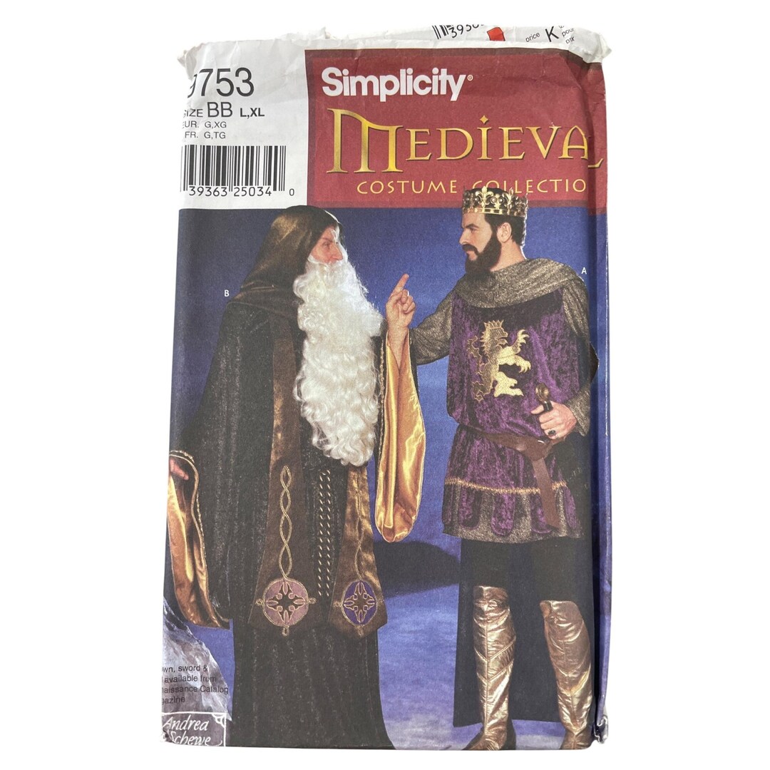 Simplicity Pattern 9753 Simplicity 9753 Medieval Costume Collection Pattern BB Sizes Large XL ...