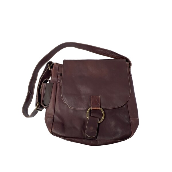 Ottawa Leather Crossbody Messenger Bag -  Brown