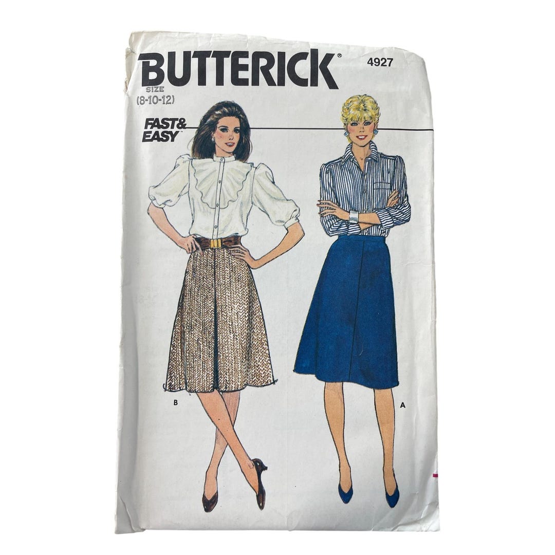 Vintage Butterick 4927 Sewing Pattern Sizes 8-10-12 Misses Skirt Retro ...