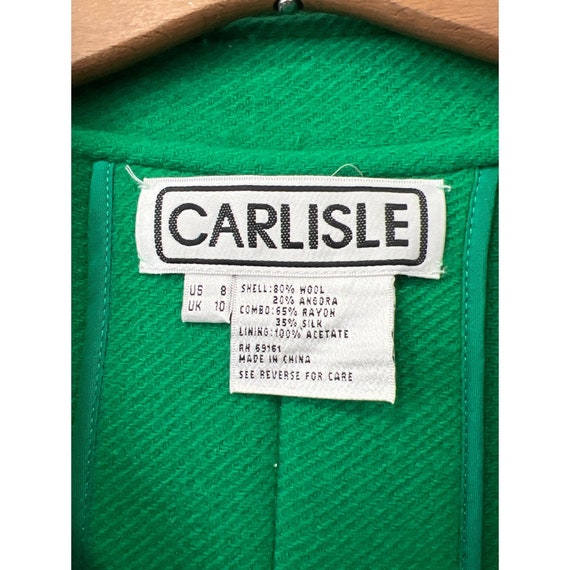 Carlisle Vintage Angora Blazer Womens 8 Green Woo… - image 3