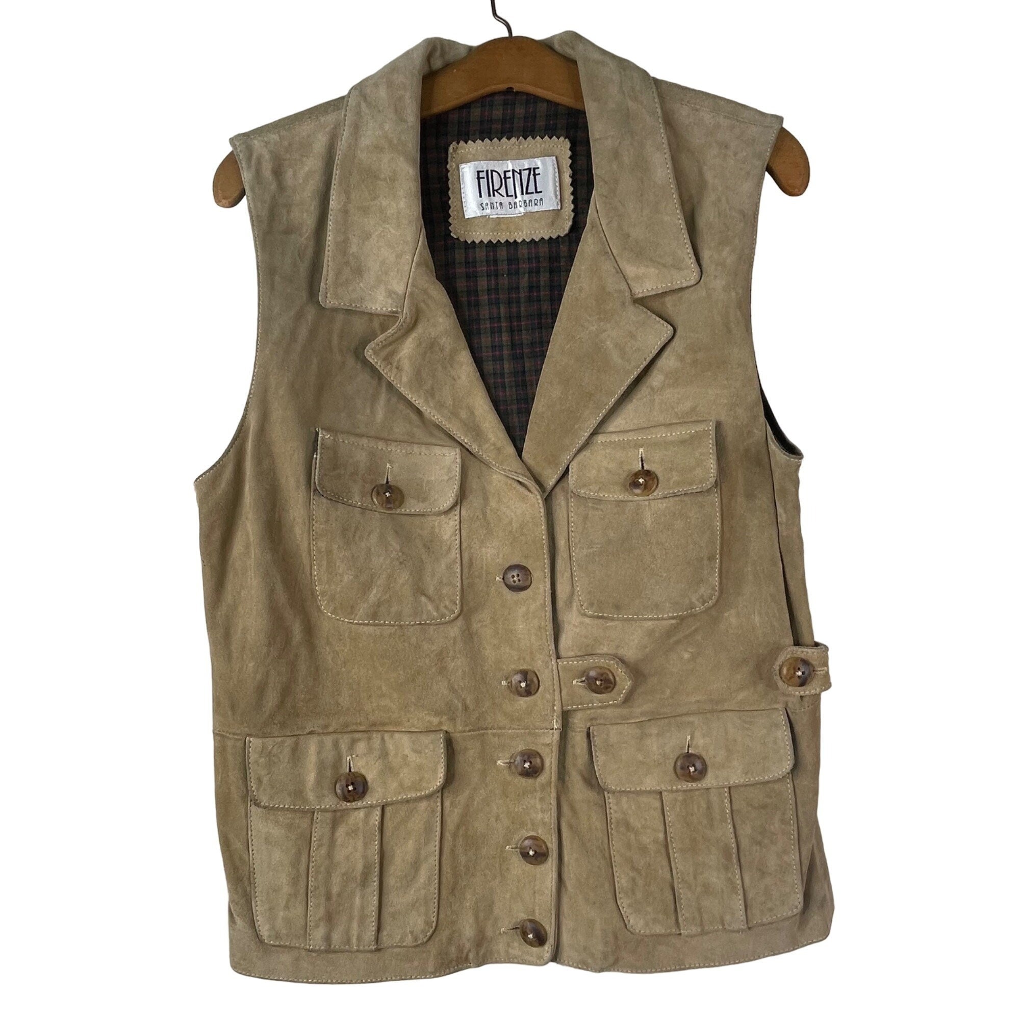 Leather safari vest cheap