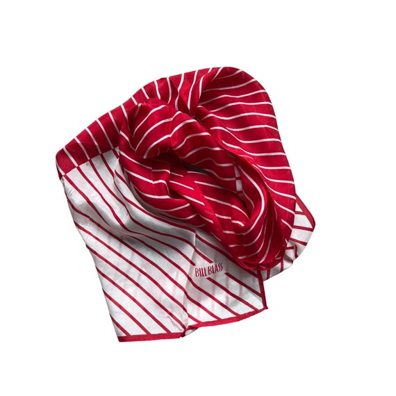 Bill Blass Silk Stripe Rectangle Scarf Lightweigh… - image 2