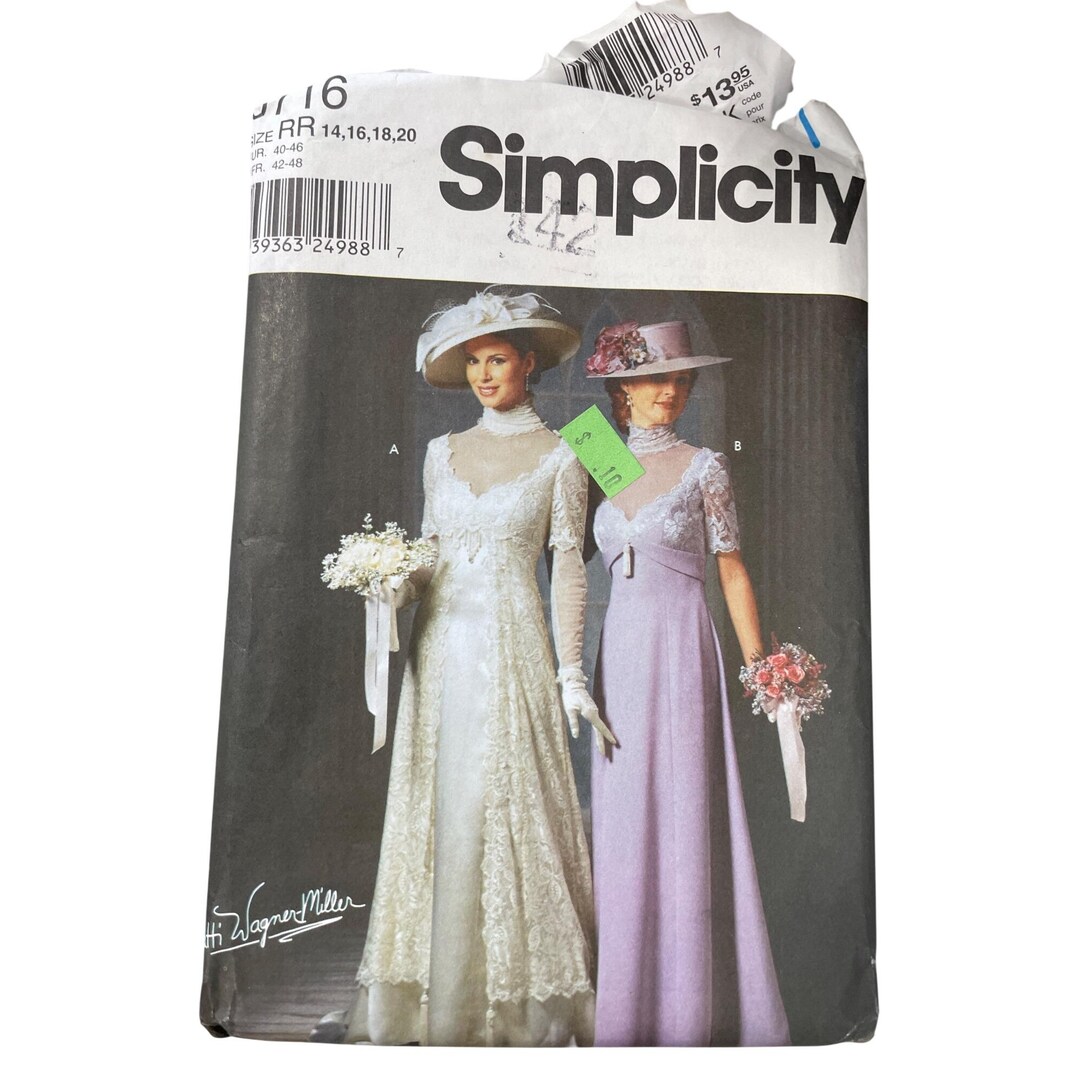 Simplicity Regency Pattern Simplicity 9716 Edwardian Regency Gown Sewing Pattern Sz 14-20 ...