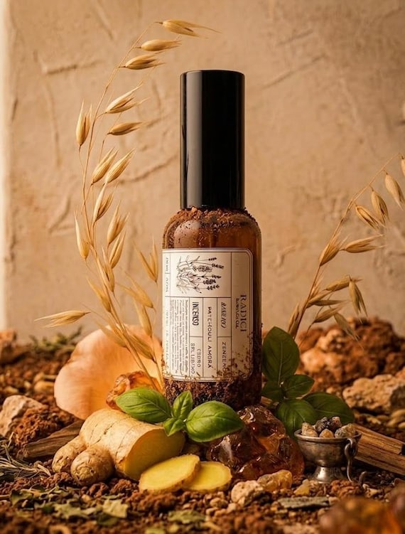 Profumo Naturale Radici | Eau de Parfum 30ml  Roll-on da 10ml, Fragranza di Nicchia Artigianale, Terrosa e Persistente, Unisex Made in Italy