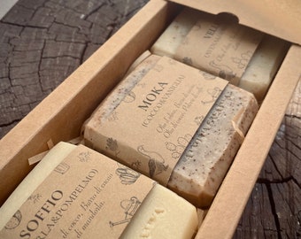 Beauty Routine · Set 3 Saponi Artigianali · Neutro + Scrub Fine + Scrub Forte · Skincare Naturale Puglia