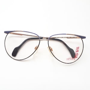 Metzler Top Ten 0840 Brille blau gold Tropfen Form Metall Frauen Brille Medium Vintage 1990 Brille NOS neu Brille