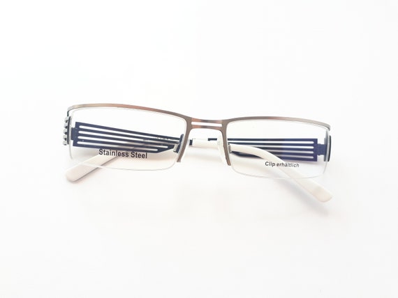 Mod 1410 angular eyeglasses silver angular women … - image 1