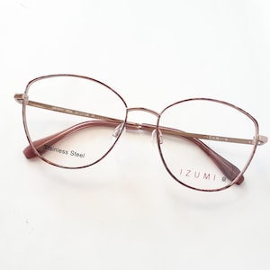 Izumi 9312 209 brillen gemarmerd bordeaux goud vlinder oversized vrouwen metalen bril middelgrote volledige rand nieuwe neu Brille
