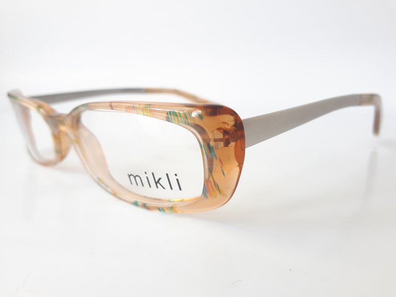 Mikli M0229 Eyeglasses Translucent Yellowish Brown Oval Women Plastic ...