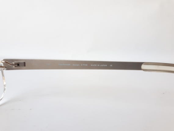Kazuo Kawasaki 704 Eyeglasses Silver Brown Angular Rimless