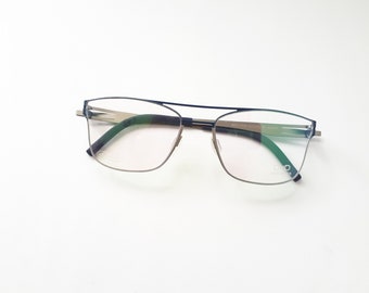 Ovvo Optics 3708 5D3 lunettes de vue bleu marine anguleux hommes lunettes en titane étui d'origine tissu hypoallergénique léger nouveau neu Brille